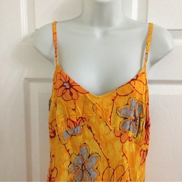 Vintage Jams World “Sun Grid” Sleeveless Floral Groovy Asymmetrical Sundress - Picture 4 of 10